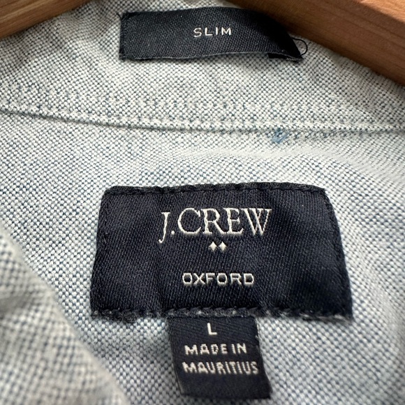 J. Crew Oxford Short Sleeve Button Down Shirt Blue Size Large - Picture 2 of 7
